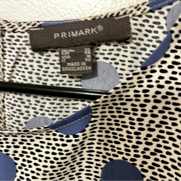 Primark Blouse Size 16 Loose Fit Airy Polka Dot Casual Cottagecore Boho Prairie - Picture 5 of 7